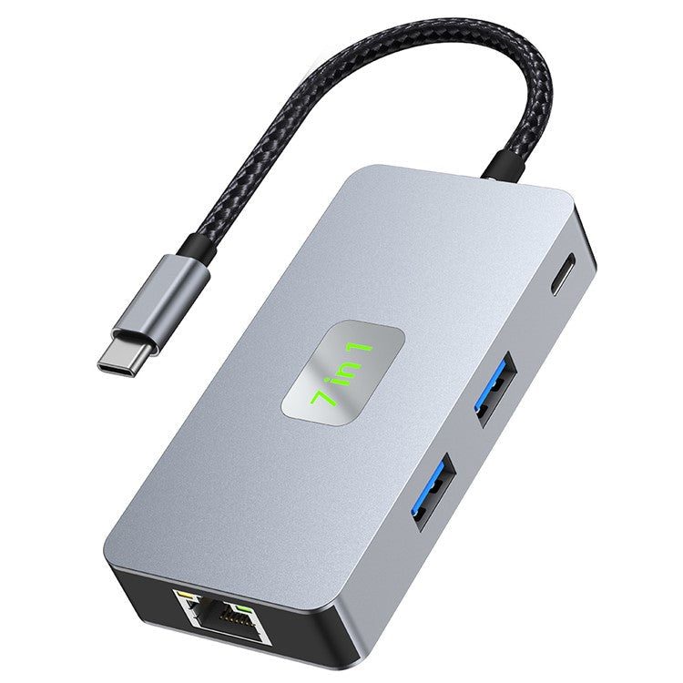 2402 Multi-Port Type-C Hub Adapter to 2xUSB 3.2+HD+2xCard Reader+PD 100W+RJ45 2.5Gbps Ethernet