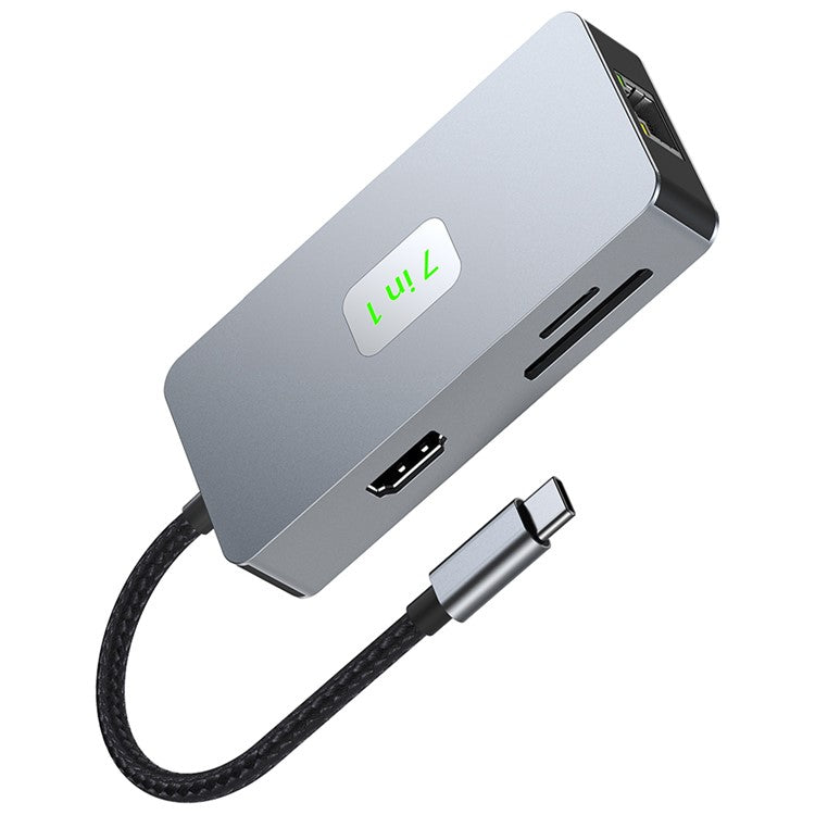 2402 Multi-Port Type-C Hub Adapter to 2xUSB 3.2+HD+2xCard Reader+PD 100W+RJ45 2.5Gbps Ethernet