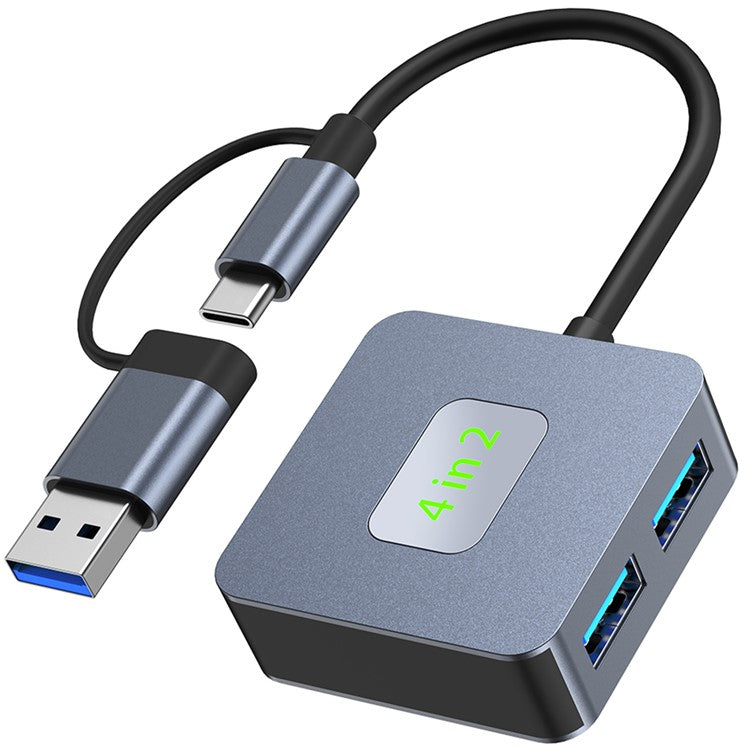 2320 USB+Type-C Expansion Hub to 4 X USB 3.2 Female Ports 10Gbps Data Transfer Adapter