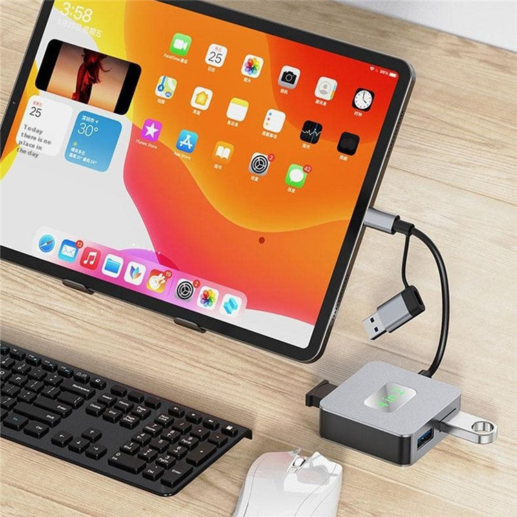 2320 USB+Type-C Expansion Hub to 4 X USB 3.2 Female Ports 10Gbps Data Transfer Adapter