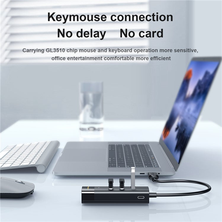 MINDPURE US022 1.5m USB-A to USB 3.0 4-Port Hub High Speed Data Transfer Laptop Docking Station