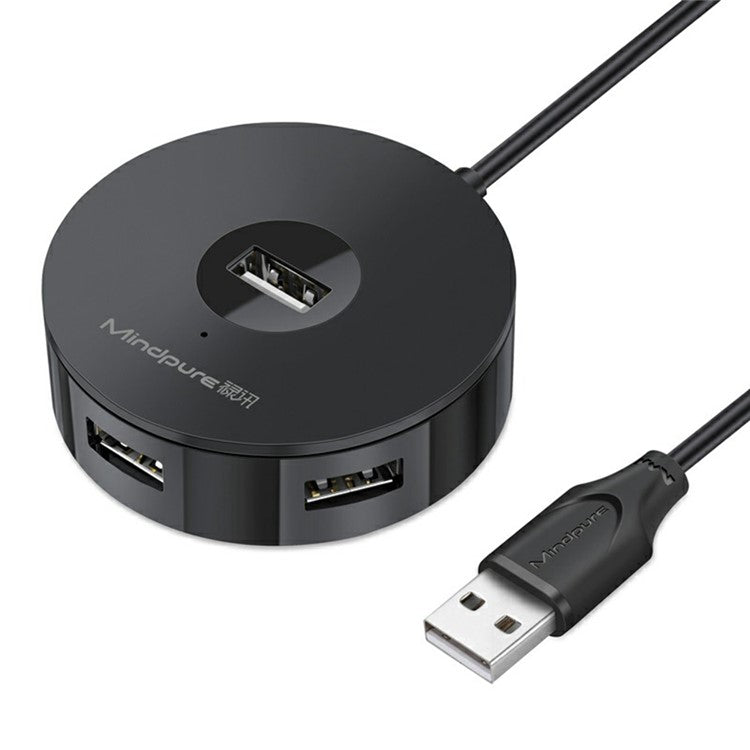 MINDPURE US018 1m USB to 4 X USB2.0 Docking Station Laptop Computer USB Hub Adapter - Black