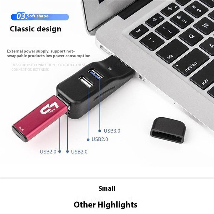 HUB19 Duckbill Shape Mini USB Splitter 4-port USB Hub Extender, USB3.0x1 + USB2.0x3