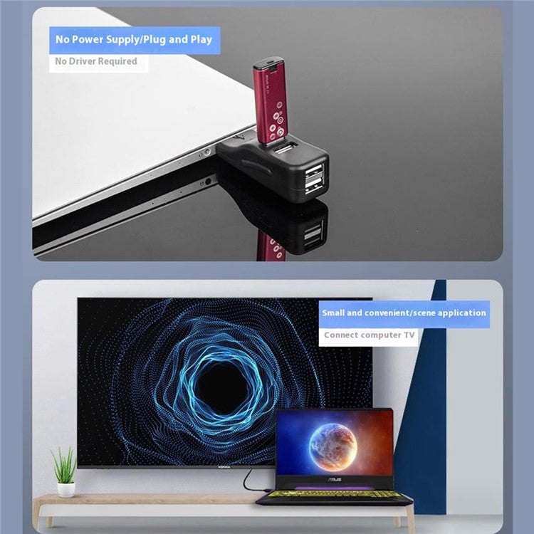 HUB19 Duckbill Shape Mini USB Splitter 4-port USB Hub Extender, USB3.0x1 + USB2.0x3