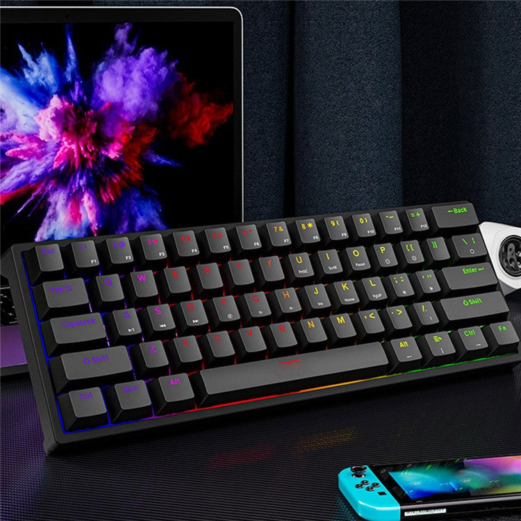 Y-FRUITFUL K33 61 Keys Type C Hot Swappable Mechanical Gaming Keyboard with RGB Light - White