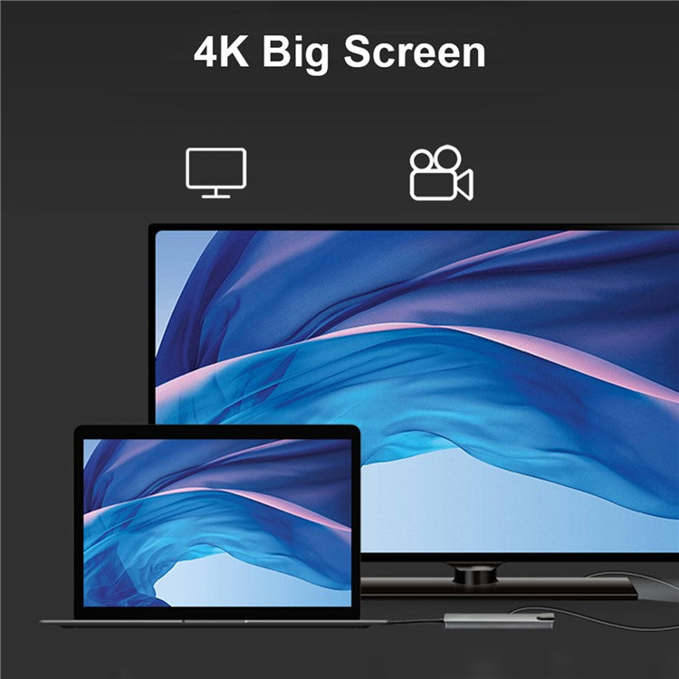 8-in-1 Type-C Docking Station +2*USB3.0+2*Type-C+RJ45+TF+SD Multi-function HUB