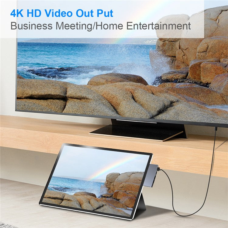 ROCKETEK SH759 USB3.0 Hub 4K HDMI USB Splitter Adapter SD/TF Card Reader for Microsoft Surface Pro 4/5/6