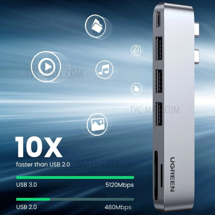 UGREEN 60560 USB-C Hub Splitter Adapter Thunderbolt 3 Dock Card Reader for MacBook Pro/Air