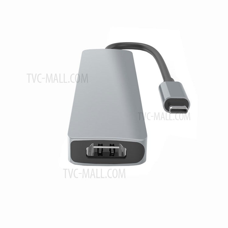HC-13 Type-C 6-in-1 Hub Splitter 4K HDMI USB3.0 / 2.0 TF SD Card Reader Laptop Adapter Docking Station
