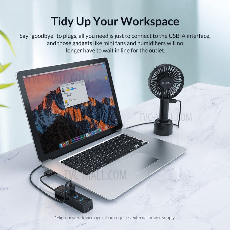 ORICO TWU3-4A Portable 4-Port USB Hub USB 3.0 Splitter Adapter for PC Computer - Black