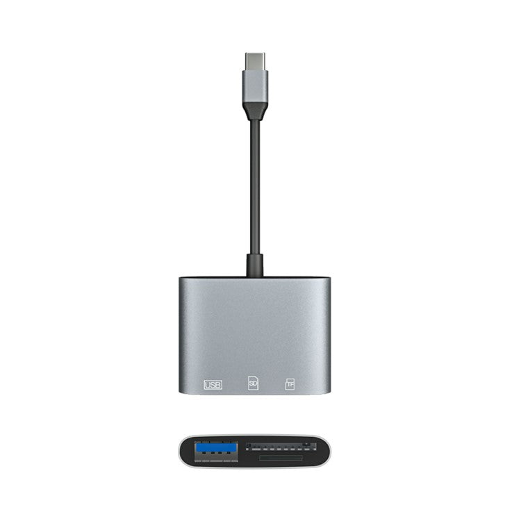 NK-3041 USB-C Hub 3-in-1 USB3.0 TF Memory Card Reader OTG Adapter