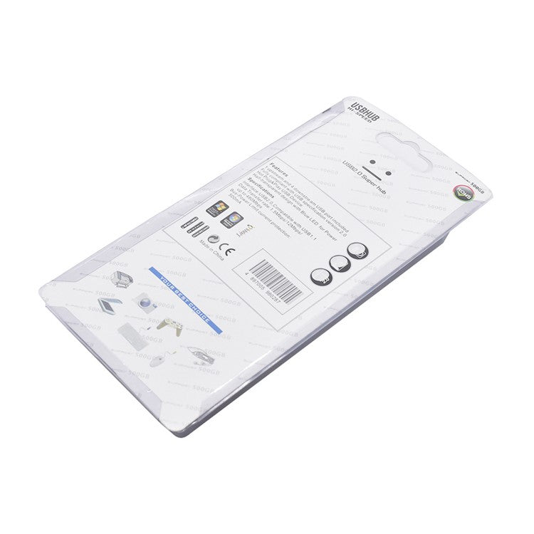 A42 High Speed USB2.0 4-Port USB Hub Splitter with Independent Switch - White