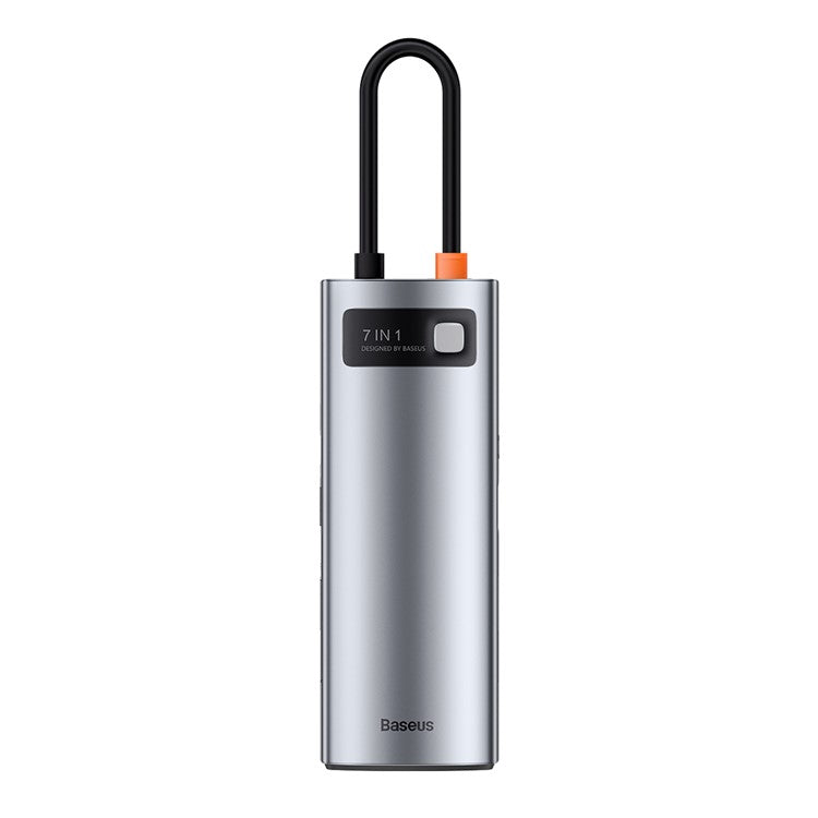 BASEUS Metal Gleam Series 7-in-1 Multifunctional Type-C Hub Docking Station - Grey
