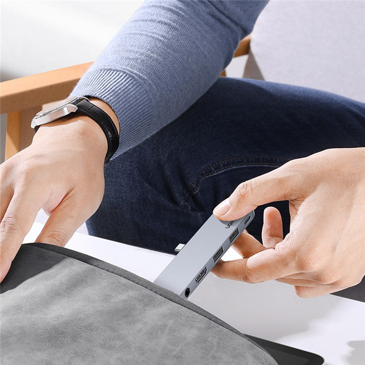 UGREEN 20199 USB C Hub to 4K 60Hz HD Video Output + 2xUSB 3.0 + 3.5mm Aux Port + PD 100W Super Fast Charge Type C Adapter for iPad Pro 2018 2020 12.9" / 11" Air 4