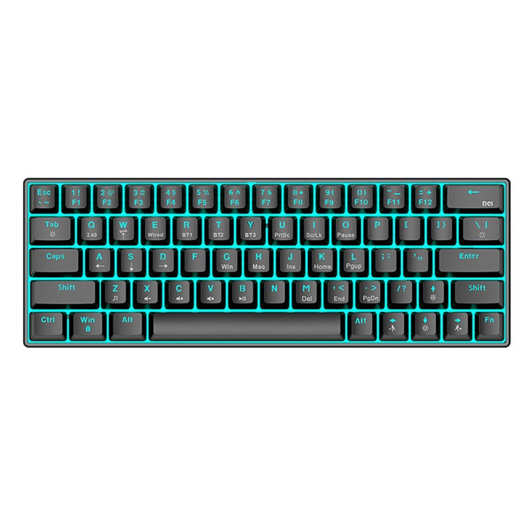 T-WOLF T60 USB Wired Gaming Keyboard RGB Backlit Mechanical Gaming Keyboard 63 Keys for Desktop PC - Black