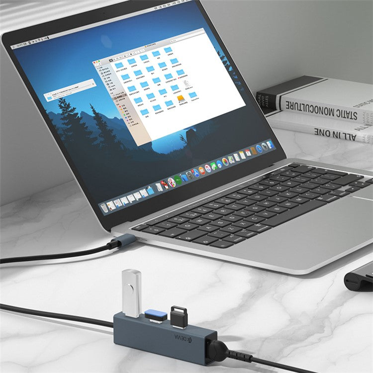 DEVIA Type-C Hub USB-C 3.1 Adapter to 4 x USB 3.0 for Laptop Computer