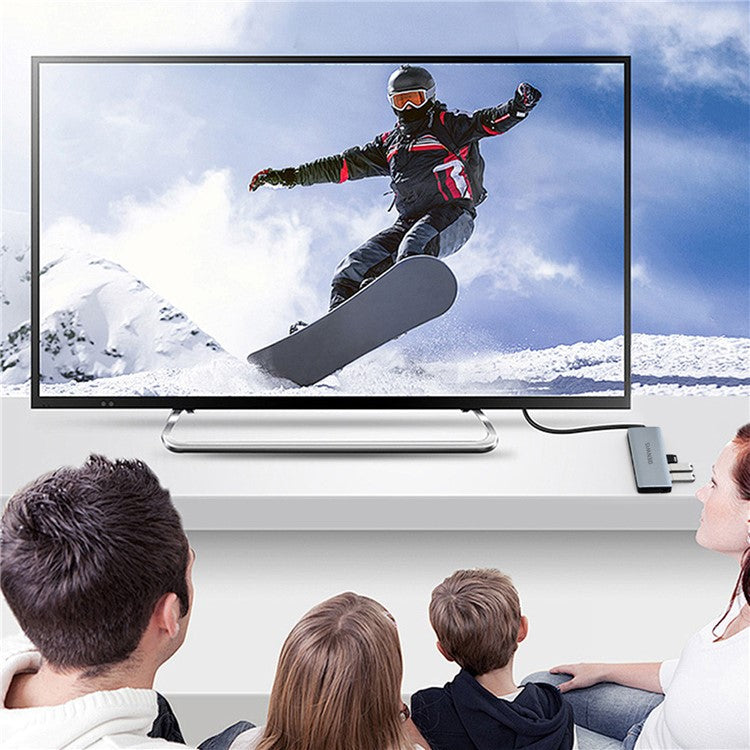 BENWIS MP-HUB-2 7-in-1 Hub Adapter Type-C to PD 100W+USB2.0x2+USB3.0+TF / SDXC+HD 4K 30Hz