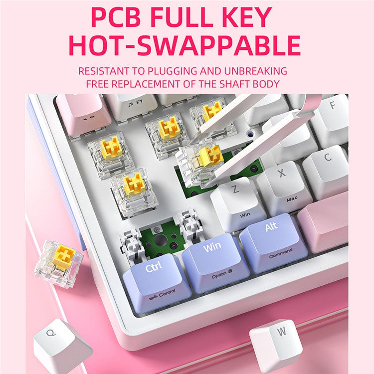 ZA68 Computer Laptop Gaming Keyboard Wired RGB Light 68-Key Mechanical Keyboard - Style B