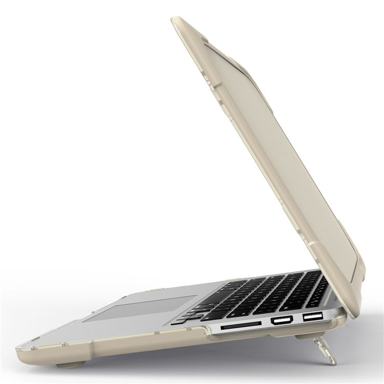 Heat Dissipation Design Two-Piece Plastic + TPU with Stand Shell for MacBook New Pro 16" A2141 - Khaki