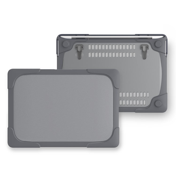 Two-piece Plastic + TPU Protective Laptop Case for MacBook Pro 13 inch with / without Touch Bar (2020-2016) A1706 A1989 A2159 A1708 - Grey