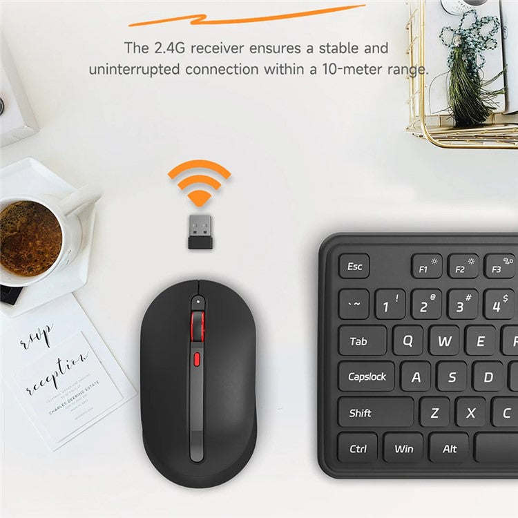 XIAOMI YOUPIN MIIIW MW24PB03 2.4G Wireless Keyboard Mouse Set Computer Mute Keyboard + Mouse, 3rd Gen - Black