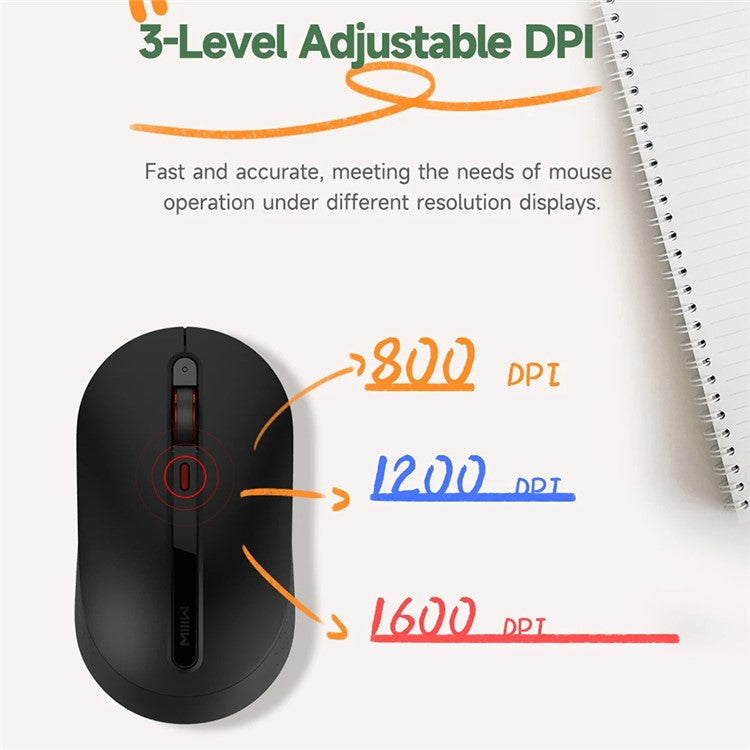 XIAOMI YOUPIN MIIIW MW24PB03 2.4G Wireless Keyboard Mouse Set Computer Mute Keyboard + Mouse, 3rd Gen - Black