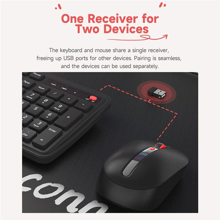 XIAOMI YOUPIN MIIIW MW24PB03 2.4G Wireless Keyboard Mouse Set Computer Mute Keyboard + Mouse, 3rd Gen - Black