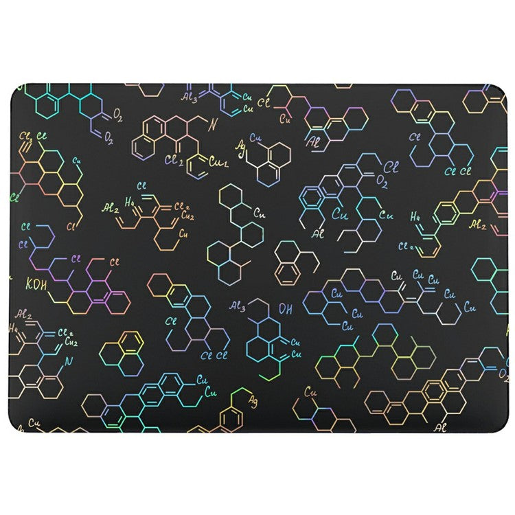 For MacBook Air 13 inch (2025) / (2024) / (2022) Case Cold Stamping Laptops PC Hard Shell - LT-01 Clear Black