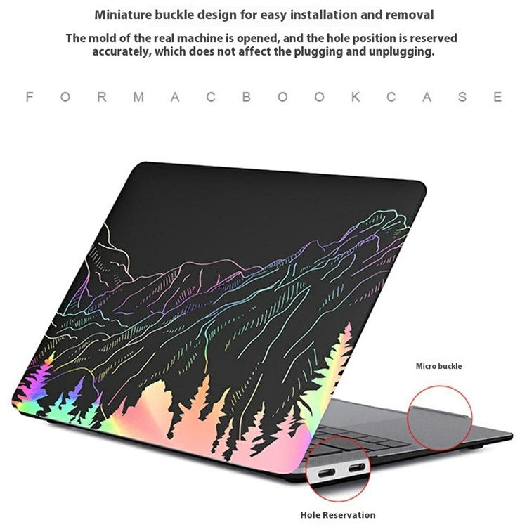 For MacBook Air 13 inch (2025) / (2024) / (2022) Case Cold Stamping Laptops PC Hard Shell - LT-01 Clear Black