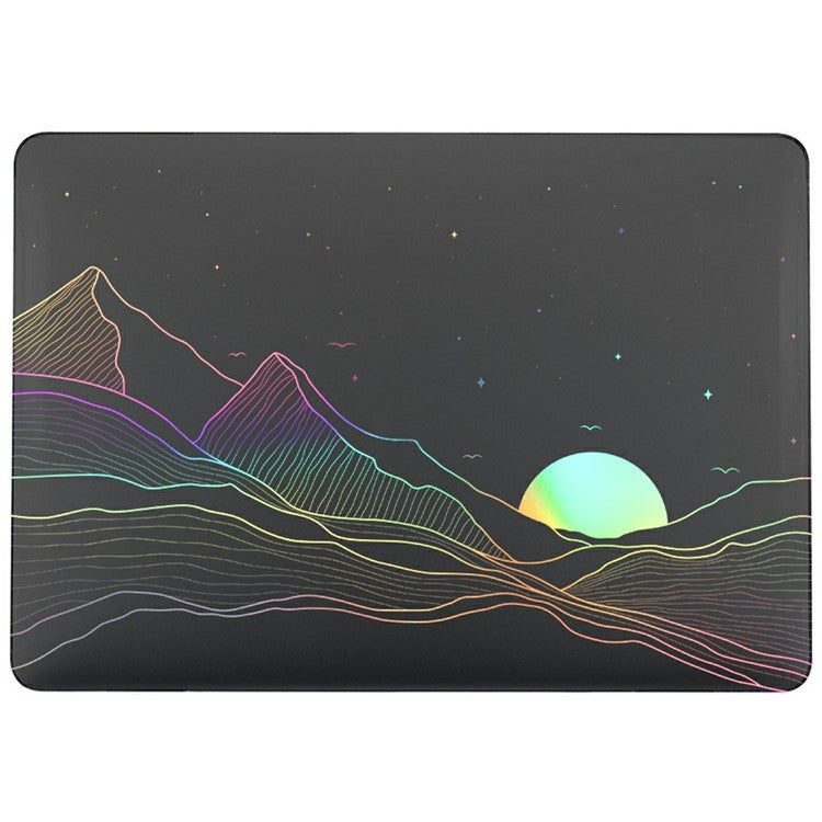 For MacBook Air 13 inch (2025) / (2024) / (2022) Case Cold Stamping Laptops PC Hard Shell - LT-17 Clear Black