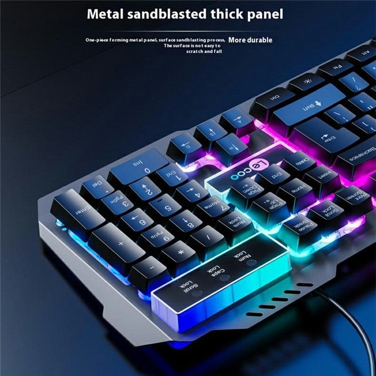 LENOVO LECOO CM107 Backlight USB Wired Gaming Mechanical Keyboard Mouse Set for Computer Laptop - Black