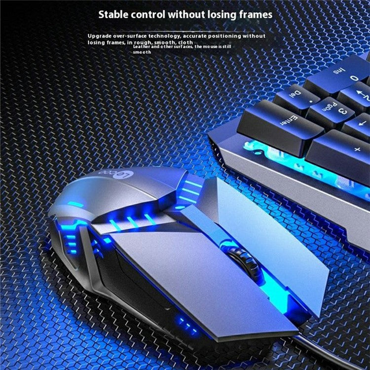 LENOVO LECOO CM107 Backlight USB Wired Gaming Mechanical Keyboard Mouse Set for Computer Laptop - Black