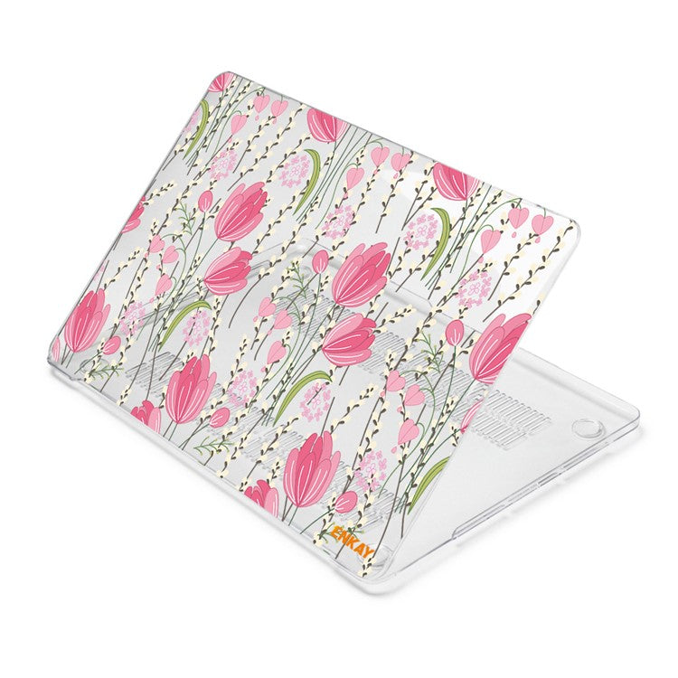 ENKAY HAT PRINCE for MacBook Pro 14 inch (2024) (2023) (2021) A2442 Flowers Series Crystal PC Laptop Case - Tulip