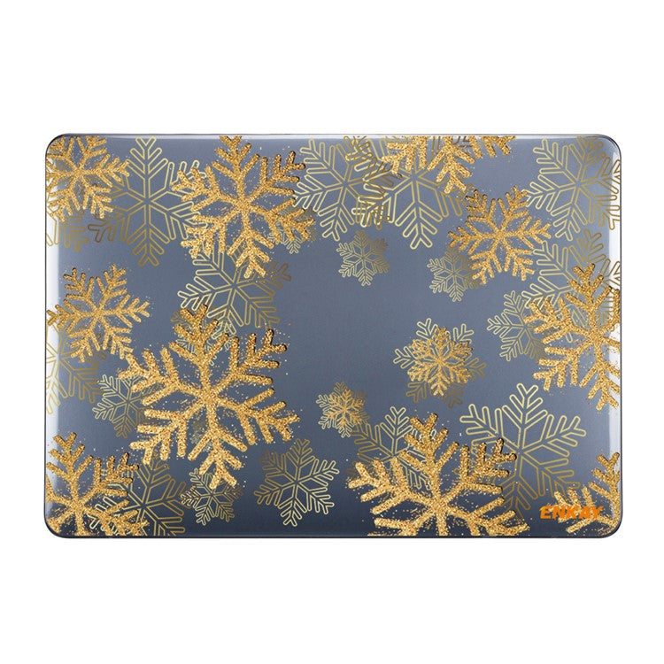 ENKAY HAT PRINCE for MacBook Pro 14 inch (2024) (2023) (2021) A2442 Flower Patterns Hard PC Two-Piece Sheer Laptop Case - Gold Snowflake