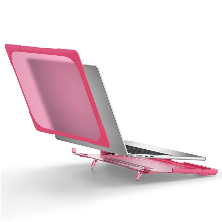 Laptop Case for MacBook Air 13 inch (2025) / (2024) / (2022) A2681 Protective Case Notebook Computer Anti-Scratch Cover with Stand - Rose