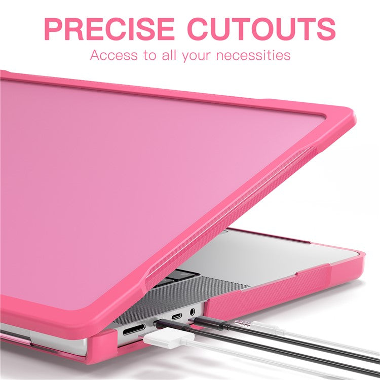 For MacBook Pro 16 inch (2024) (2023) (2021) A2485 A2780 / A2991 (M1 / M2 / M3) PC+TPU Laptop Cover Anti-Drop Shockproof Case - Rose