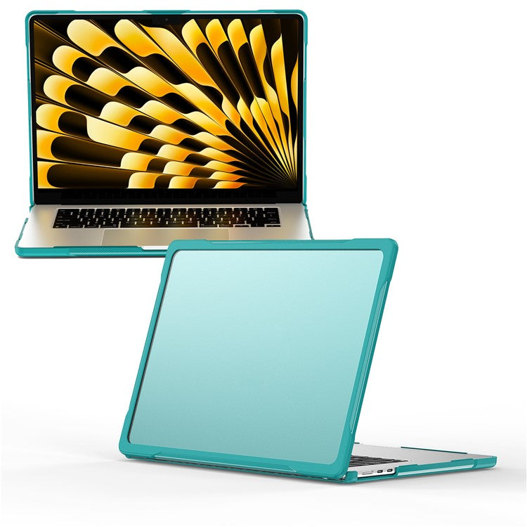 For Macbook Air 15 inch (2025) / (2024) A3114 M3 / (2023) M2 A2941 Sailor Series Laptop Case PC+TPU Anti-Scratch Notebook Cover - Baby Blue