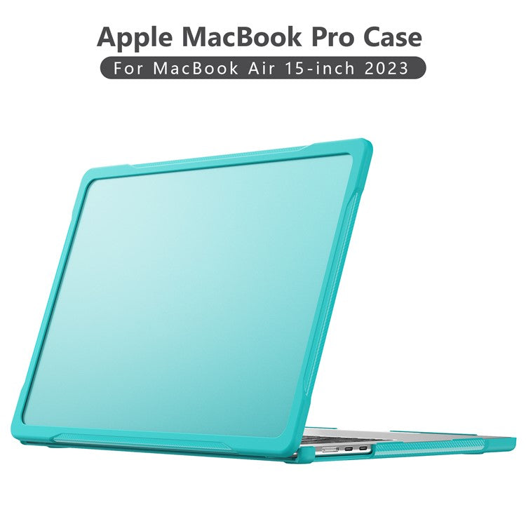 For Macbook Air 15 inch (2025) / (2024) A3114 M3 / (2023) M2 A2941 Sailor Series Laptop Case PC+TPU Anti-Scratch Notebook Cover - Baby Blue