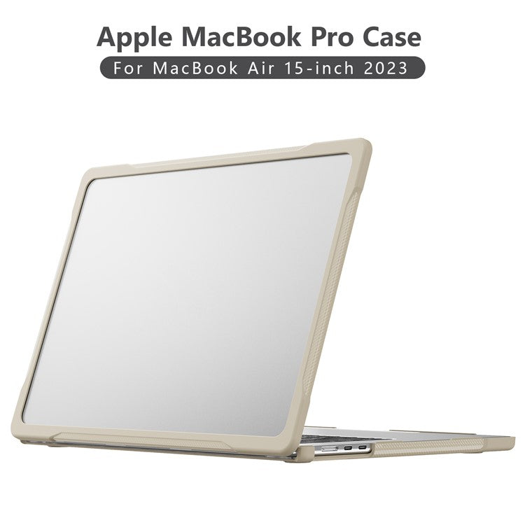 For Macbook Air 15 inch (2025) / (2024) A3114 M3 / (2023) M2 A2941 Sailor Series Laptop Case PC+TPU Anti-Scratch Notebook Cover - Khaki