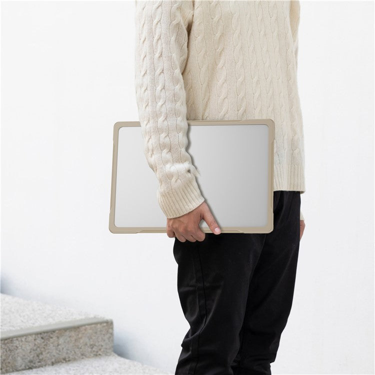 For Macbook Air 15 inch (2025) / (2024) A3114 M3 / (2023) M2 A2941 Sailor Series Laptop Case PC+TPU Anti-Scratch Notebook Cover - Khaki