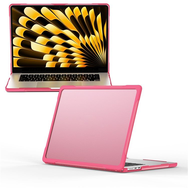 For Macbook Air 15 inch (2025) / (2024) A3114 M3 / (2023) M2 A2941 Sailor Series Laptop Case PC+TPU Anti-Scratch Notebook Cover - Rose