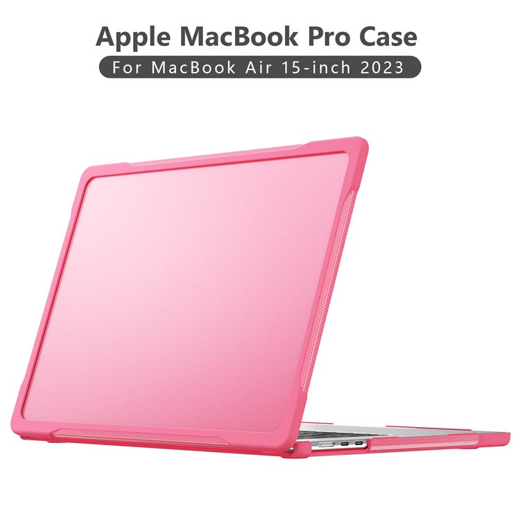 For Macbook Air 15 inch (2025) / (2024) A3114 M3 / (2023) M2 A2941 Sailor Series Laptop Case PC+TPU Anti-Scratch Notebook Cover - Rose