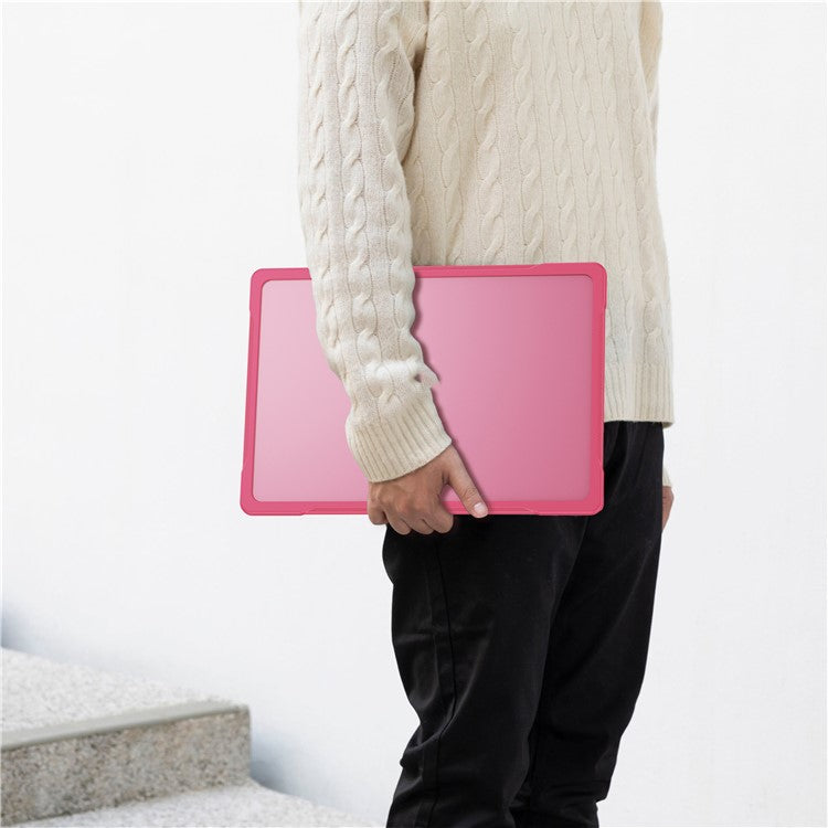 For Macbook Air 15 inch (2025) / (2024) A3114 M3 / (2023) M2 A2941 Sailor Series Laptop Case PC+TPU Anti-Scratch Notebook Cover - Rose