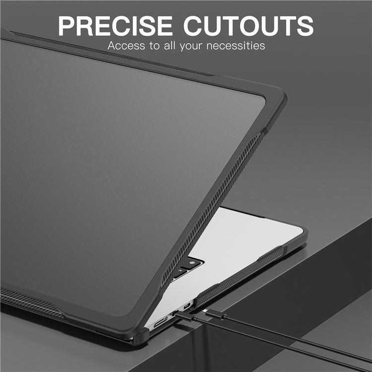 For Macbook Air 15 inch (2025) / (2024) A3114 M3 / (2023) M2 A2941 Sailor Series Laptop Case PC+TPU Anti-Scratch Notebook Cover - Transparent Black