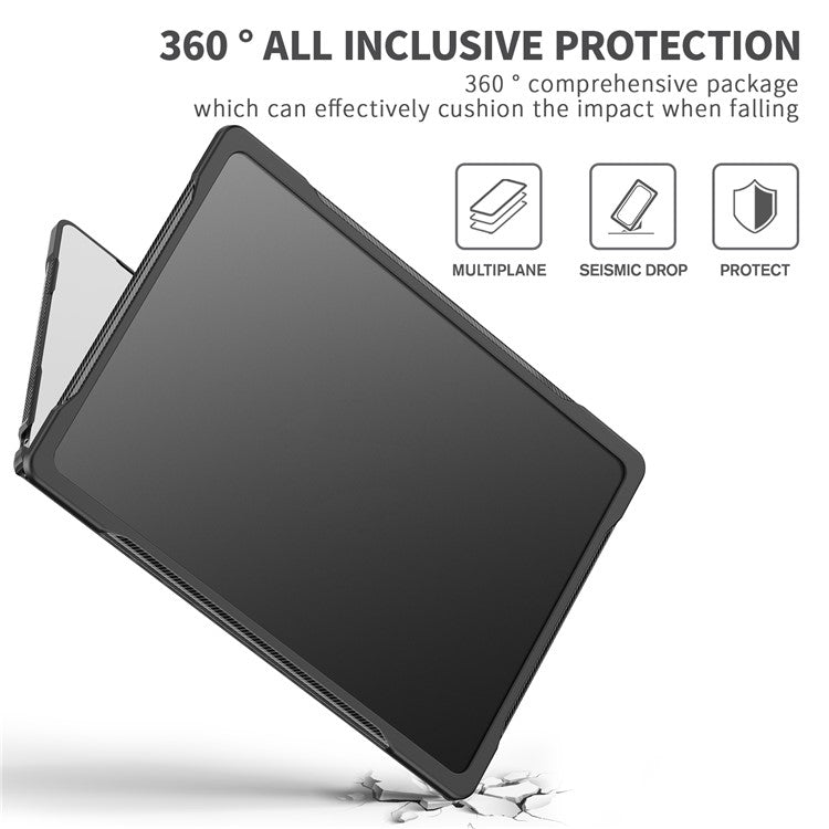 For Macbook Air 15 inch (2025) / (2024) A3114 M3 / (2023) M2 A2941 Sailor Series Laptop Case PC+TPU Anti-Scratch Notebook Cover - Transparent Black