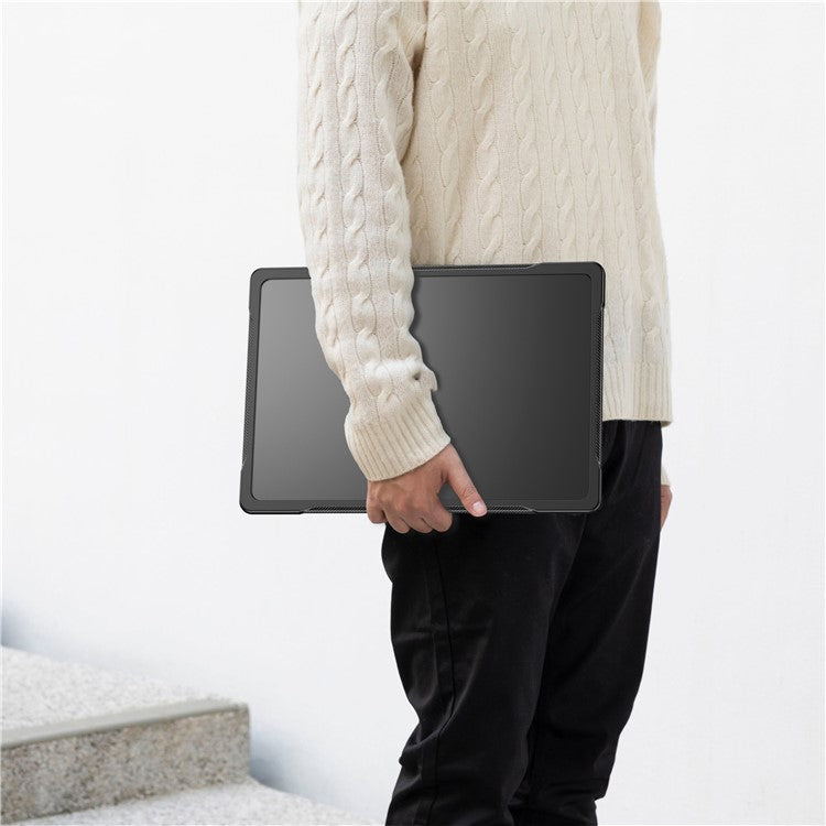 For Macbook Air 15 inch (2025) / (2024) A3114 M3 / (2023) M2 A2941 Sailor Series Laptop Case PC+TPU Anti-Scratch Notebook Cover - Transparent Black