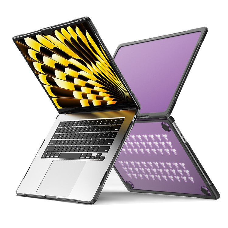 For Macbook Air 15 inch (2025) / (2024) A3114 M3 / (2023) M2 A2941 Sailor Series Laptop Case PC+TPU Anti-Scratch Notebook Cover - Transparent Purple