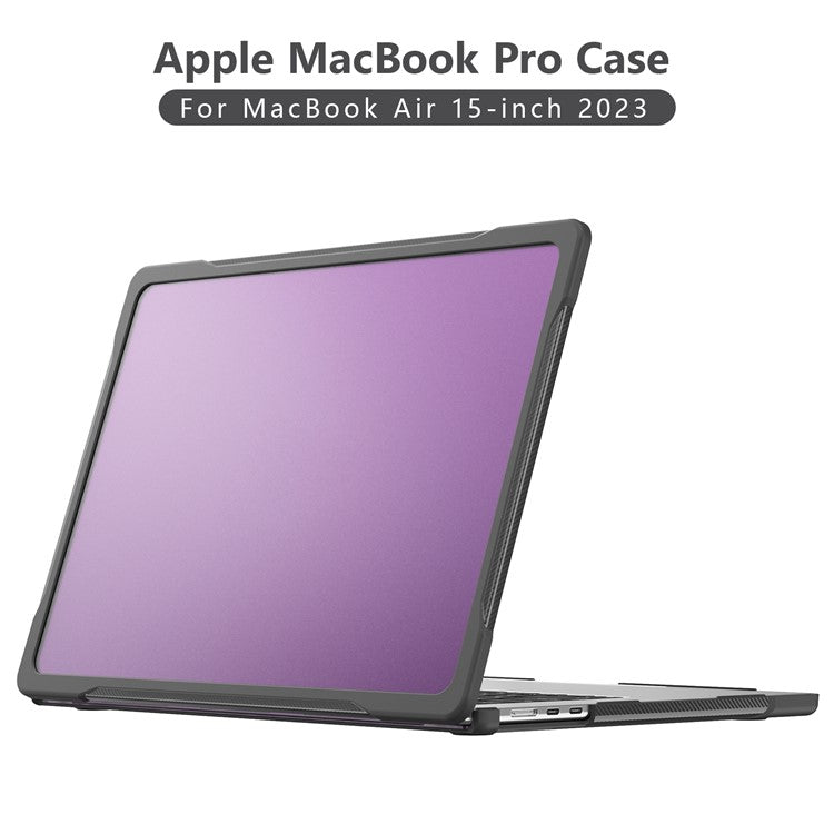 For Macbook Air 15 inch (2025) / (2024) A3114 M3 / (2023) M2 A2941 Sailor Series Laptop Case PC+TPU Anti-Scratch Notebook Cover - Transparent Purple