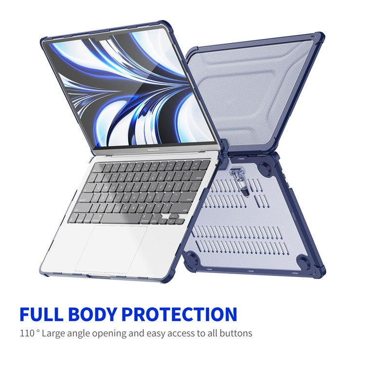 ENKAY HAT PRINCE Protective Kickstand Case for MacBook Air 13 inch (2025) / (2024) A2681 (M2) / A3113 (M3) / (2022) (US) PC Laptop Cover - Blue