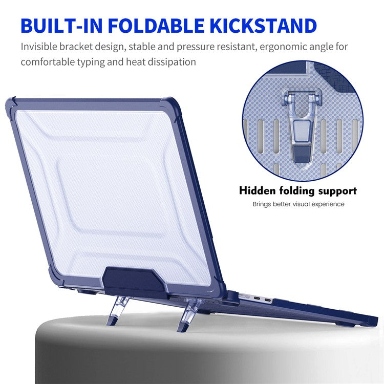 ENKAY HAT PRINCE Protective Kickstand Case for MacBook Air 13 inch (2025) / (2024) A2681 (M2) / A3113 (M3) / (2022) (US) PC Laptop Cover - Blue